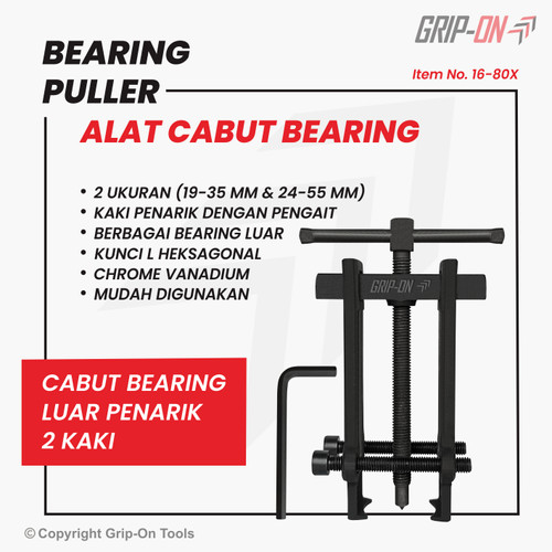 Grip-On Bearing Puller AB-02 Treker Kaki Dua Cabut Bearing 24-55MM