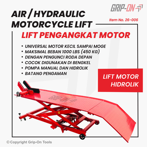 GRIP-ON MOTORCYLE LIFT 1000 LBS / BIKE LIFT MOTOR BESAR DUAL FUNGSI