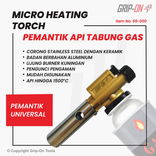 MICRO HEATING TORCH GAS TORCH ALAT LAS HEAVYDUTY BODY KUNINGAN GRIP ON