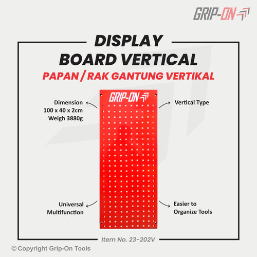 GRIP-ON PAPAN RAK PAJANGAN / DISPLAY BOARD WITH HOOK / SHELF ORGANIZER