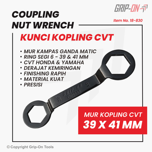 KUNCI MUR KAMPAS GANDA MATIC 39 X 41 MM GRIP ON COUPLING NUT WRENCH