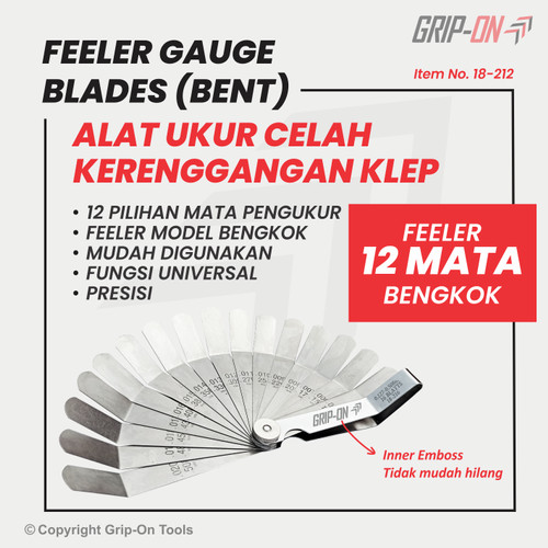 ALAT UKUR CELAH BENGKOK - FEELER GAUGE BENT 12 BLADES 0.203 - 0.660 MM