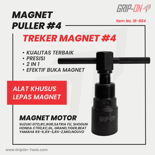 GRIP-ON MAGNET PULLER #4 TREKER MAGNET NO4 HONDA YAMAHA SUZUKI TRACKER