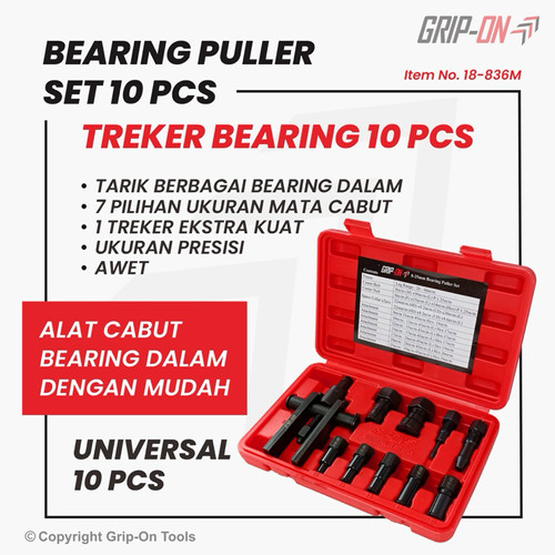 GRIP-ON BEARING PULLER SET 10PCS TREKER CABUT BEARING 10 PCS 18-836