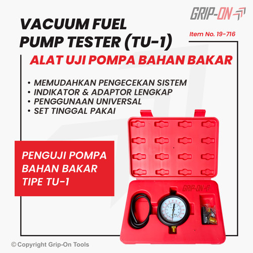 GRIP-ON VACUUM & FUEL PUMP TESTER TU-1 UJI TEKANAN VAKUM BAHAN BAKAR