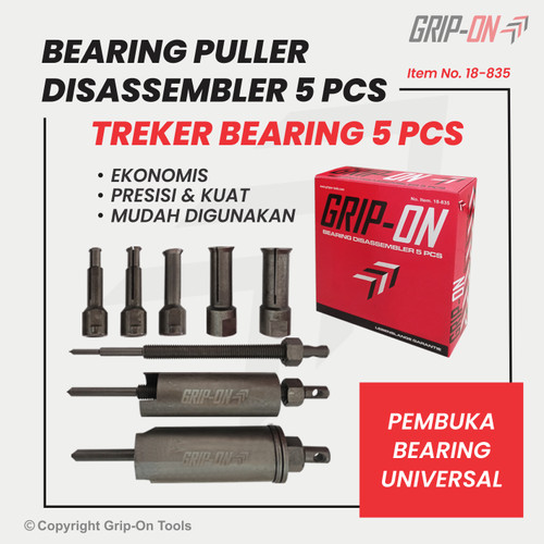 GRIP-ON 18-835 BEARING DISASSEMBLER 5PCS BEARING PULLER TREKER BEARING