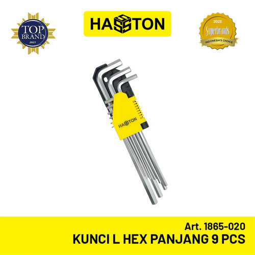 Hasston Kunci L Segi Enam (9Pcs) / Long Hex Key Set (1865-020)