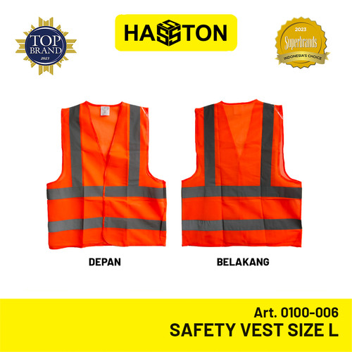 Hasston Safety Vest Size L / Rompi Keselamatan Orange (0100-006)