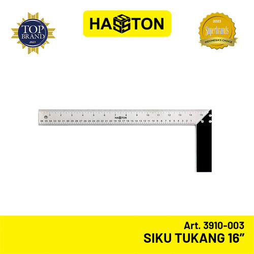 Hasston Siku Tukang 16'' Stainless Steel / Penggaris Siku (3910-003)