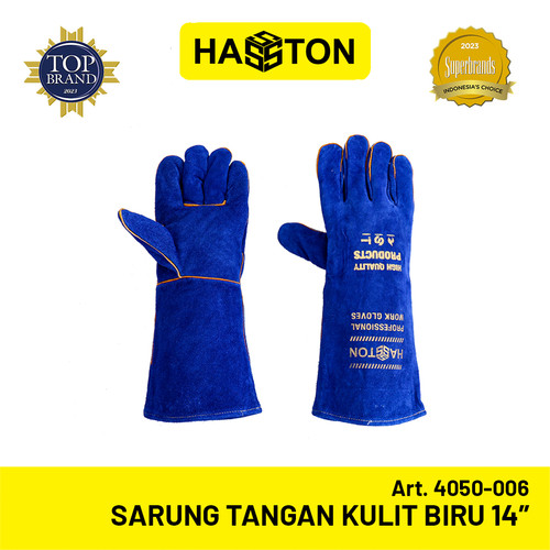 Hasston Sarung Tangan Kulit Biru 14” / Safety Gloves (4050-006)