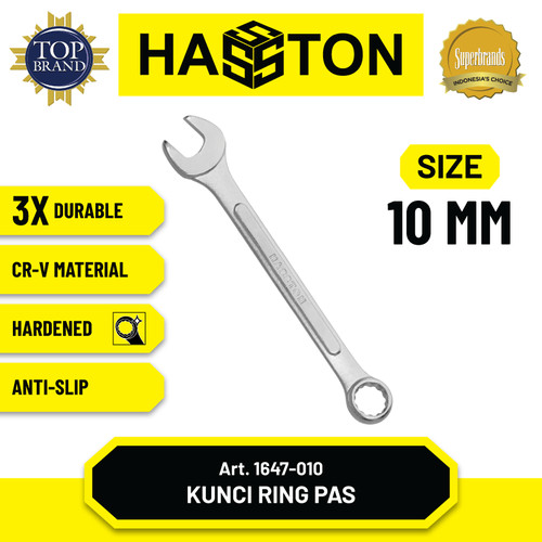 Hasston Kunci Ring Pass Mdl.Tulang 10mm / Combination Wrench(1647-010)