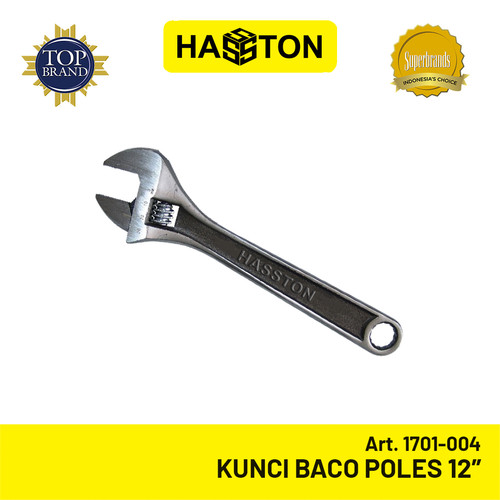 Hasston Kunci Baco Poles 12"/Kunci Inggris/Adjustable Wrench(1701-004)