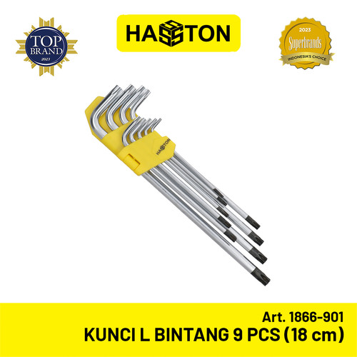 Hasston Kunci L Bintang 18cm T10-T50 (9Pcs) / Torx Hex Key (1866-901)