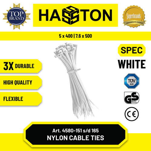 Hasston Nylon Cable Ties 5x400 mm / Kabel Tis Hitam (4580-155)