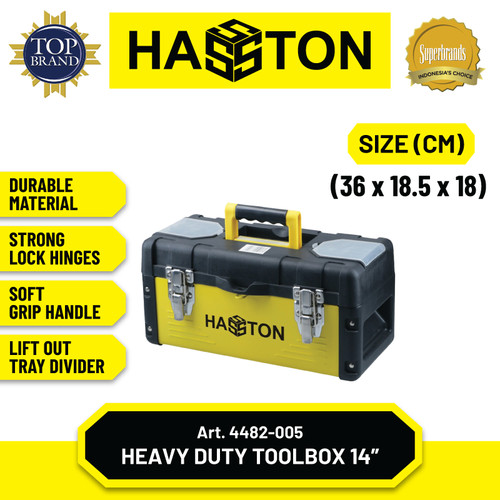 Hasston Tool Box Plat Besi-Plastik / Kotak Perkakas / Tool Box (4482)