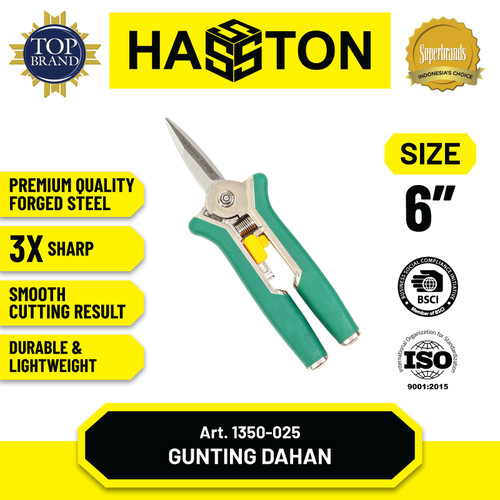 Hasston Gunting Taman Kepala Lurus 6" (1350-025)