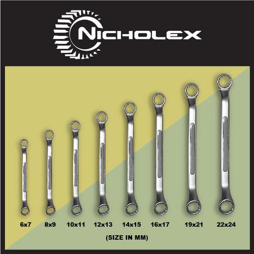 NICHOLEX Kunci Ring 8 pcs / Kunci Double Ring (6-22mm) (1650-008)