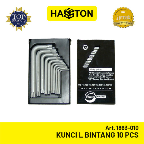 Hasston Kunci L Bintang 10Pcs / Torx Hex Key Set (1863-010)