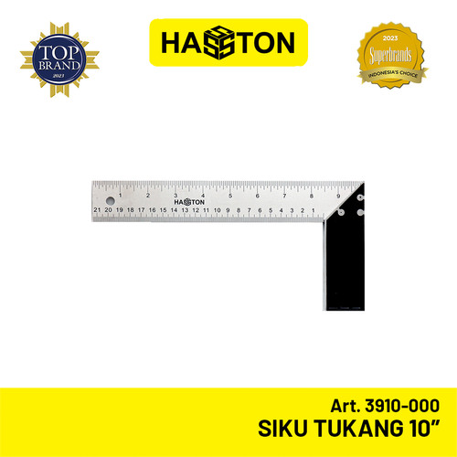 Hasston Siku Tukang 10'' Stainless Steel / Penggaris Siku (3910-000)