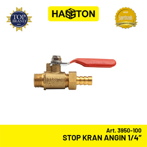 Hasston Stop Kran Angin 1/4'' / Kran Kompresor Kuningan (3950-100)