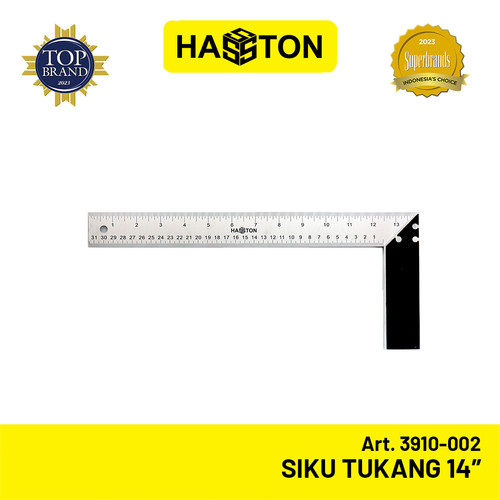 Hasston Siku Tukang 14'' Stainless Steel / Penggaris Siku (3910-002)