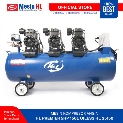 HL Mesin Kompressor Angin/ Compressor Premier 5HP 150L Oiless HL-S5150