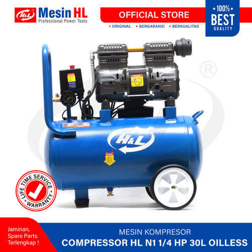 HL Mesin Kompresor Angin N1-1/4HP 30 Liter Oiless