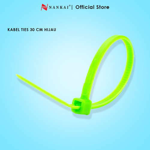 Kabel Ties Hijau ukuran 30 cm - isi 100 pcs Nankai