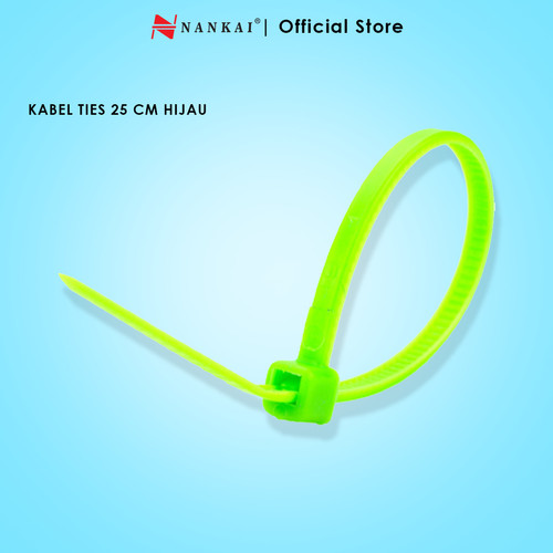 Kabel Ties Hijau ukuran 25 cm - isi 100 pcs Nankai