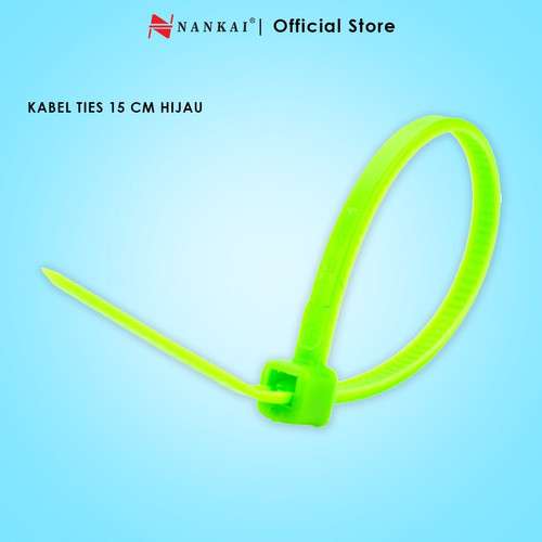 Kabel Ties Hijau ukuran 15 cm - isi 100 pcs Nankai