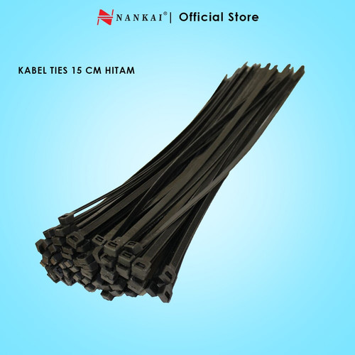 Kabel Ties Hitam ukuran 15 cm - isi 100 pcs Nankai