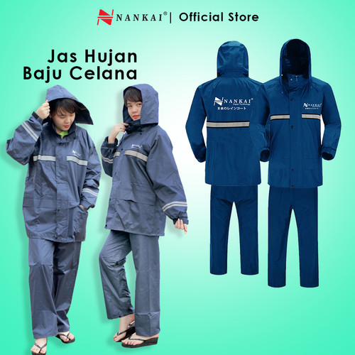 Jas Hujan Baju Celana Biru / Blue XXL Nankai