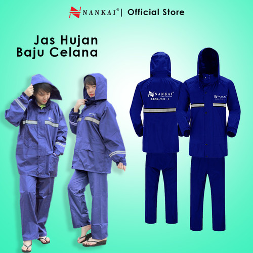 Jas Hujan Baju Celana Navy / Dark Blue L Nankai