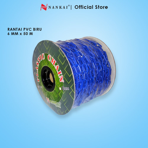 Rantai Plastik Meteran 6mm x 50m Biru Nankai