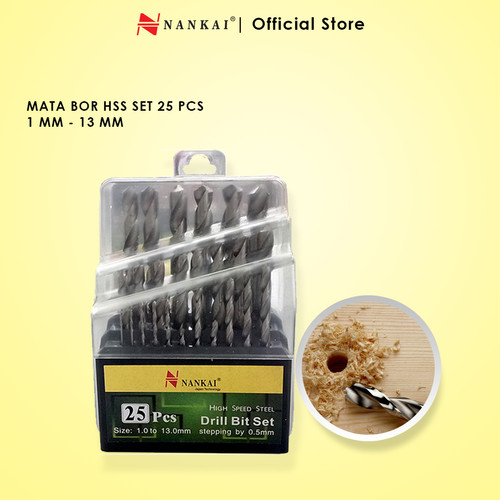 Mata Bor Besi HSS Set 25 Pcs Nankai