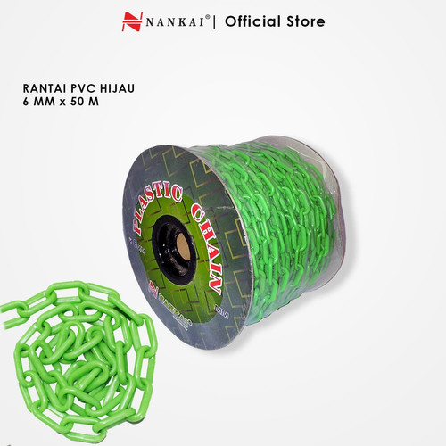 Rantai Plastik Meteran 6mm x 50m Hijau Nankai