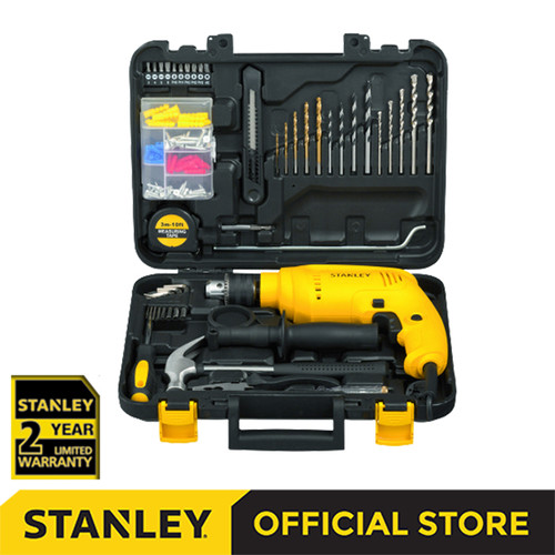 Stanley Impact Drill With Accessories Set 120pcs / Bor Tembok 600Watt SDH600KP