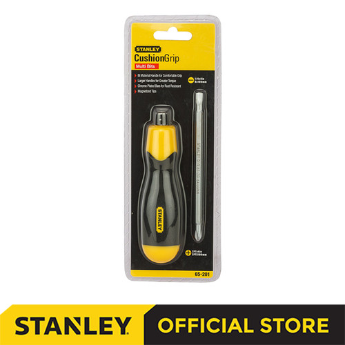 Stanley 2 Way Cushion Grip Screwdriver / Obeng 2 Mata 65-201