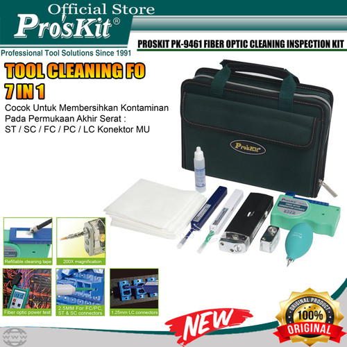 Proskit PK-9461 Perlengkapan Fiber Optic Cleaning And Inspection Kit