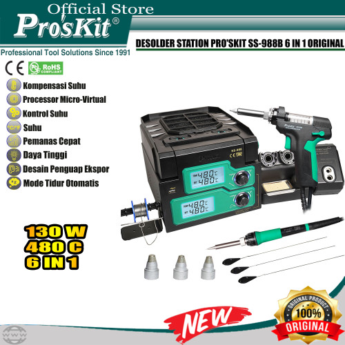 Proskit SS-988B Desoldering Station 6 IN 1 Kipas Asap Solder Station