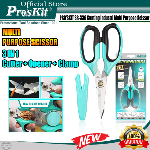 3 IN 1 GUNTING MULTIFUNGSI DAPUR DAGING PROSKIT SR-336 Pisau Stainless