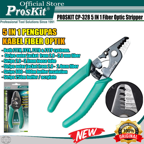 Fiber Optic Stripper 5 IN 1 Proskit CP-328 - Tang Pengupas Kabel FO