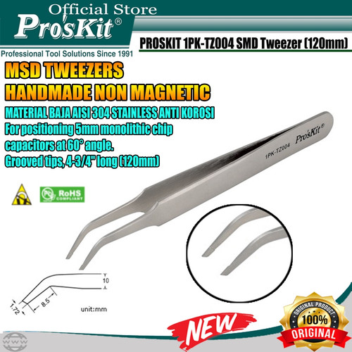 PINSET / TWEEZERS MSD PRO'SKIT 1PK-TZ004 120MM NON-MAGNETIC ORIGINAL