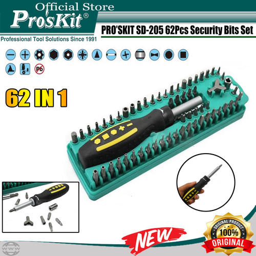 PROSKIT Obeng Set RATCHET PRO'SKIT SD-205 62 IN 1 ORIGINAL