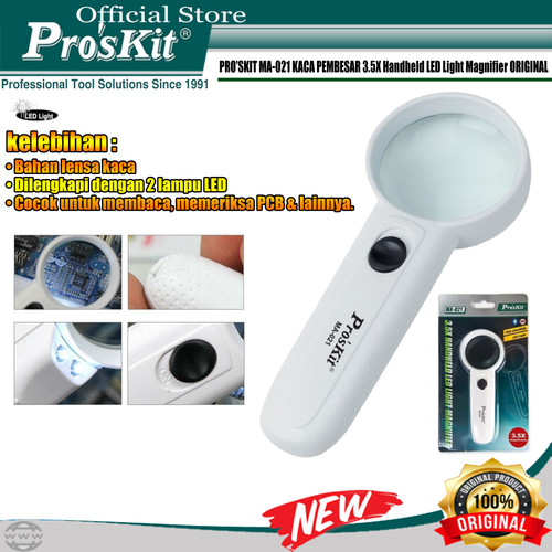 Proskit Kaca Pembesar MA-021 3.5X Handheld LED Light Magnifier