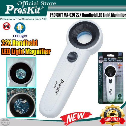 Kaca Pembesar PROSKIT MA-020 22XHandheld LED Light Magnifier ORIGINAL