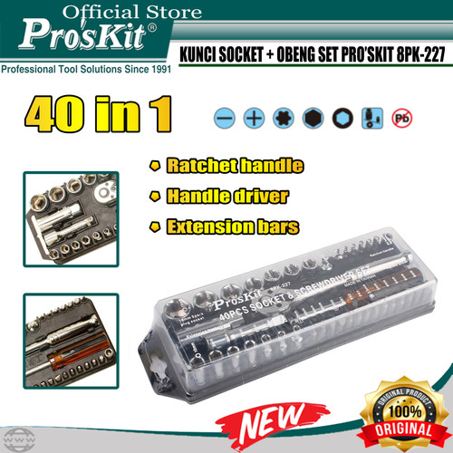 Kunci Socket + Obeng Set Proskit 8PK-227 40 IN1 Ratchet Screwdrive ORI