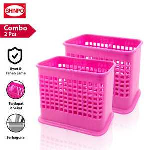 SHINPO Tempat Sendok Plastik 2 Sekat COMBO 2 Pcs 2X-CMB-SPO-SIP-315