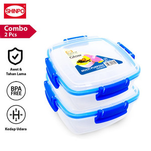 SHINPO Kotak Makanan Plastik 2 L COMBO 2 Pcs Glow 2X-CMB-SPO-SIP-328