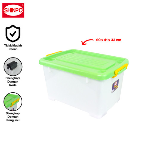 SHINPO Kontainer Plastik Dengan Roda Stack Container SPO-SIP-113-CB-60